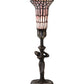 Meyda Lighting Stained Glass Pond Lily 15" Mahogany Bronze Nouveau Accent Table Lamp With Pink Shade Glass