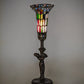 Meyda Lighting Stained Glass Pond Lily 15" Mahogany Bronze Nouveau Lady Accent Table Lamp With Multi-Colored Shade Glass