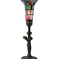 Meyda Lighting Stained Glass Pond Lily 15" Mahogany Bronze Nouveau Lady Accent Table Lamp With Multi-Colored Shade Glass
