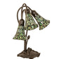 Meyda Lighting Stained Glass Pond Lily 16" 3-Light Mahogany Bronze Accent Table Lamp With Green Shade Glass