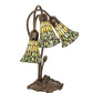 Meyda Lighting Stained Glass Pond Lily 16" 3-Light Mahogany Bronze Accent Table Lamp With Green Shade Glass
