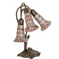 Meyda Lighting Stained Glass Pond Lily 16" 3-Light Mahogany Bronze Accent Table Lamp With Pink Art Shade Glass