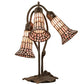 Meyda Lighting Stained Glass Pond Lily 16" 3-Light Mahogany Bronze Accent Table Lamp With Pink Art Shade Glass
