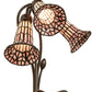 Meyda Lighting Stained Glass Pond Lily 16" 3-Light Mahogany Bronze Accent Table Lamp With Pink Art Shade Glass