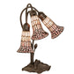 Meyda Lighting Stained Glass Pond Lily 16" 3-Light Mahogany Bronze Accent Table Lamp With Pink Art Shade Glass
