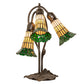 Meyda Lighting Stained Glass Pond Lily 16" 3-Light Mahogany Bronze Accent Table Lamp With Yellow & Green Shade Glass