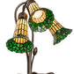 Meyda Lighting Stained Glass Pond Lily 16" 3-Light Mahogany Bronze Accent Table Lamp With Yellow & Green Shade Glass