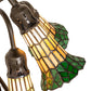 Meyda Lighting Stained Glass Pond Lily 16" 3-Light Mahogany Bronze Accent Table Lamp With Yellow & Green Shade Glass