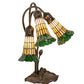 Meyda Lighting Stained Glass Pond Lily 16" 3-Light Mahogany Bronze Accent Table Lamp With Yellow & Green Shade Glass