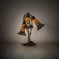 Meyda Lighting Stained Glass Pond Lily 16" 3-Light Mahogany Bronze Accent Table Lamp With Yellow & Violet Shade Glass