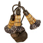 Meyda Lighting Stained Glass Pond Lily 16" 3-Light Mahogany Bronze Accent Table Lamp With Yellow & Violet Shade Glass