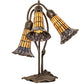 Meyda Lighting Stained Glass Pond Lily 16" 3-Light Mahogany Bronze Accent Table Lamp With Yellow & Violet Shade Glass