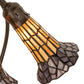 Meyda Lighting Stained Glass Pond Lily 16" 3-Light Mahogany Bronze Accent Table Lamp With Yellow & Violet Shade Glass