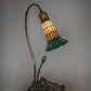 Meyda Lighting Stained Glass Pond Lily 16" Mahogany Bronze Accent Table Lamp With Amber & Green Shade Glass