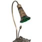 Meyda Lighting Stained Glass Pond Lily 16" Mahogany Bronze Accent Table Lamp With Amber & Green Shade Glass