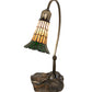Meyda Lighting Stained Glass Pond Lily 16" Mahogany Bronze Accent Table Lamp With Amber & Green Shade Glass