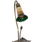 Meyda Lighting Stained Glass Pond Lily 16" Mahogany Bronze Accent Table Lamp With Amber & Green Shade Glass