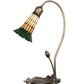 Meyda Lighting Stained Glass Pond Lily 16" Mahogany Bronze Accent Table Lamp With Amber & Green Shade Glass