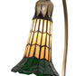 Meyda Lighting Stained Glass Pond Lily 16" Mahogany Bronze Accent Table Lamp With Amber & Green Shade Glass