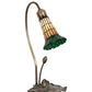 Meyda Lighting Stained Glass Pond Lily 16" Mahogany Bronze Accent Table Lamp With Amber & Green Shade Glass
