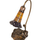 Meyda Lighting Stained Glass Pond Lily 16" Mahogany Bronze Accent Table Lamp With Amber & Purple Shade Glass
