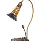 Meyda Lighting Stained Glass Pond Lily 16" Mahogany Bronze Accent Table Lamp With Amber & Purple Shade Glass