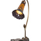 Meyda Lighting Stained Glass Pond Lily 16" Mahogany Bronze Accent Table Lamp With Amber & Purple Shade Glass