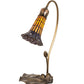 Meyda Lighting Stained Glass Pond Lily 16" Mahogany Bronze Accent Table Lamp With Amber & Purple Shade Glass