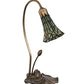 Meyda Lighting Stained Glass Pond Lily 16" Mahogany Bronze Accent Table Lamp With Green Shade Glass