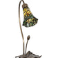 Meyda Lighting Stained Glass Pond Lily 16" Mahogany Bronze Accent Table Lamp With Green Shade Glass