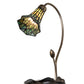 Meyda Lighting Stained Glass Pond Lily 16" Mahogany Bronze Accent Table Lamp With Green Shade Glass