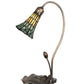 Meyda Lighting Stained Glass Pond Lily 16" Mahogany Bronze Accent Table Lamp With Green Shade Glass