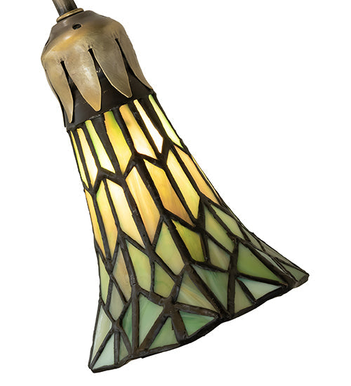 Meyda Lighting Stained Glass Pond Lily 16" Mahogany Bronze Accent Table Lamp With Green Shade Glass