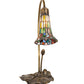 Meyda Lighting Stained Glass Pond Lily 16" Mahogany Bronze Accent Table Lamp With Multi-Colored Shade Glass