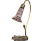 Meyda Lighting Stained Glass Pond Lily 16" Mahogany Bronze Accent Table Lamp With Pink Shade Glass