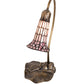 Meyda Lighting Stained Glass Pond Lily 16" Mahogany Bronze Accent Table Lamp With Pink Shade Glass