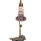 Meyda Lighting Stained Glass Pond Lily 16" Mahogany Bronze Accent Table Lamp With Pink Shade Glass