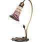 Meyda Lighting Stained Glass Pond Lily 16" Mahogany Bronze Accent Table Lamp With Pink Shade Glass
