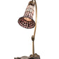 Meyda Lighting Stained Glass Pond Lily 16" Mahogany Bronze Accent Table Lamp With Pink Shade Glass
