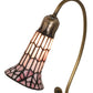Meyda Lighting Stained Glass Pond Lily 16" Mahogany Bronze Accent Table Lamp With Pink Shade Glass