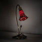 Meyda Lighting Stained Glass Pond Lily 16" Mahogany Bronze Accent Table Lamp With Red Shade Glass