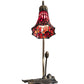 Meyda Lighting Stained Glass Pond Lily 16" Mahogany Bronze Accent Table Lamp With Red Shade Glass