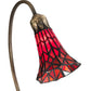 Meyda Lighting Stained Glass Pond Lily 16" Mahogany Bronze Accent Table Lamp With Red Shade Glass