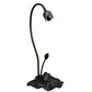 Meyda Lighting Stained Glass Pond Lily 16" Mahogany Bronze Accent Table Lamp With Red Shade Glass