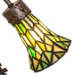 Meyda Lighting Stained Glass Pond Lily 17" 2-Light Mahogany Bronze Trellis Girl Accent Table Lamp With Green Shade Glass