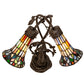 Meyda Lighting Stained Glass Pond Lily 17" 2-Light Mahogany Bronze Trellis Girl Accent Table Lamp With Multi-Colored Shade Glass