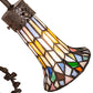 Meyda Lighting Stained Glass Pond Lily 17" 2-Light Mahogany Bronze Trellis Girl Accent Table Lamp With Multi-Colored Shade Glass