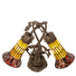 Meyda Lighting Stained Glass Pond Lily 17" 2-Light Mahogany Bronze Trellis Girl Accent Table Lamp With Yellow & Red Shade Glass