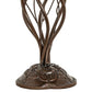 Meyda Lighting Stained Glass Pond Lily 19" 6-Light Mahogany Bronze Table Lamp With Amber & Green Shade Glass