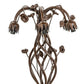 Meyda Lighting Stained Glass Pond Lily 19" 6-Light Mahogany Bronze Table Lamp With Amber & Green Shade Glass